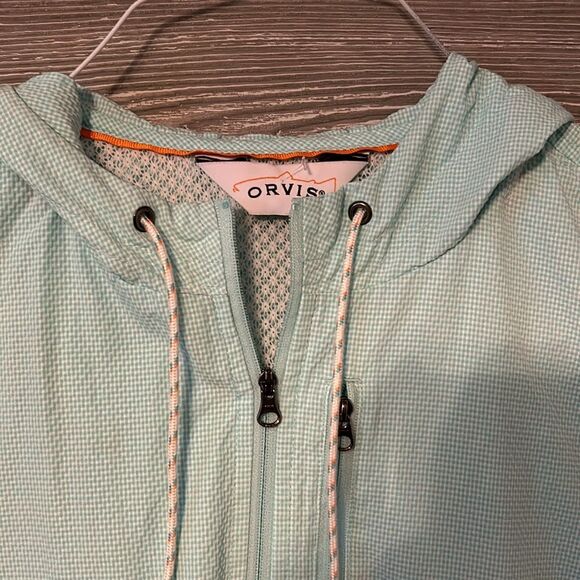 ORVIS Light Aqua / Teal Hooded Jacket from Luxury outdoor brand! Spring WEATHER! - Picture 2 of 3